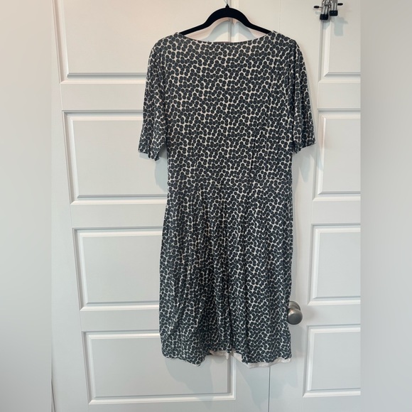Boden Polka Dot 3/4 Sleeve Modest Dress Lined Grey Knee length Size 14 Womens - Picture 6 of 6